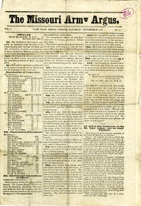 Includes Printed Circulars and Letters, a Proclamation, and a Message to Women of Missouri by Missouri Army Argus